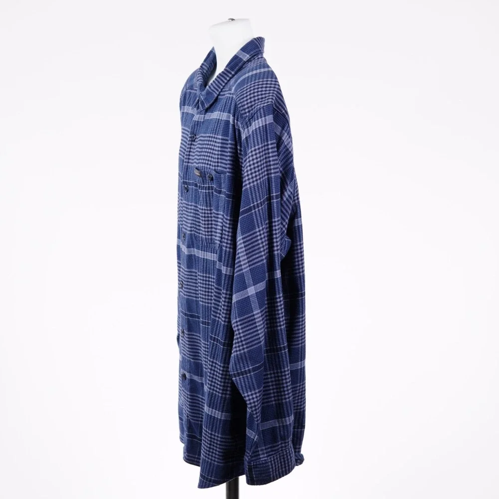 Columbia Mens 3XL Flannel Blue Plaid Button Down Shirt Big & Tall Long Sleeve